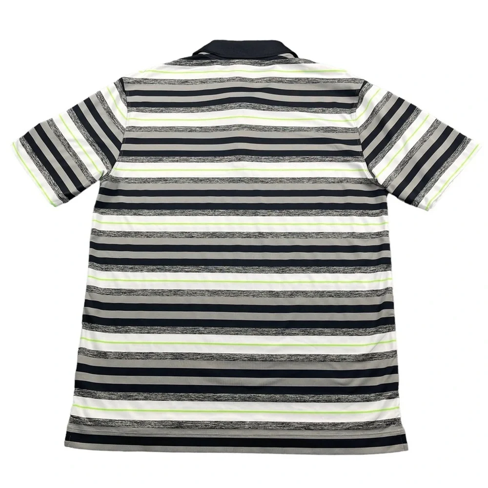 Nike Golf Shirt Mens Medium Polo Black Green White Collared Dry-Fit Athletic‎